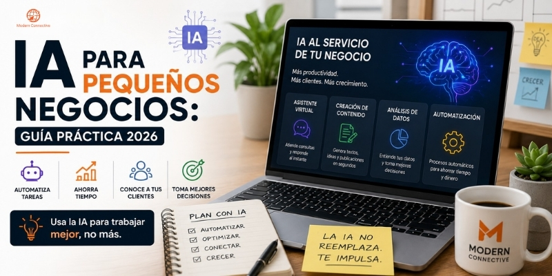 Featured image for “IA para Pequeños Negocios: Guía Práctica 2026”